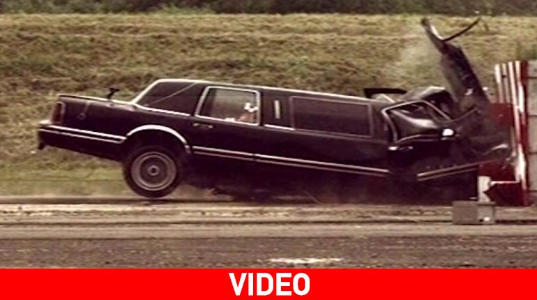 Πως… μεταμορφώνεται μία λιμουζίνα αν τρακάρει σε τοίχο!